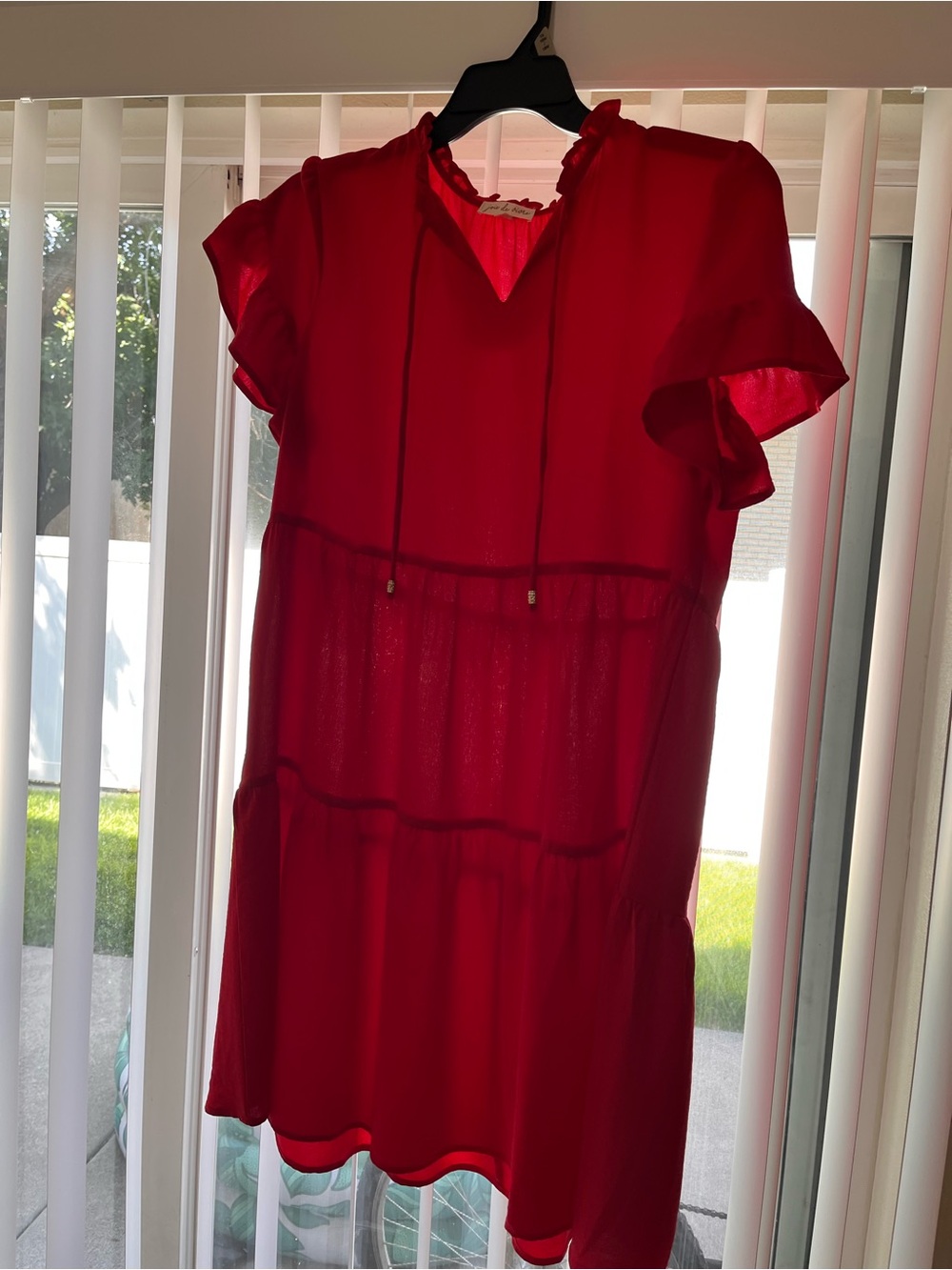 Red tiered mini dress